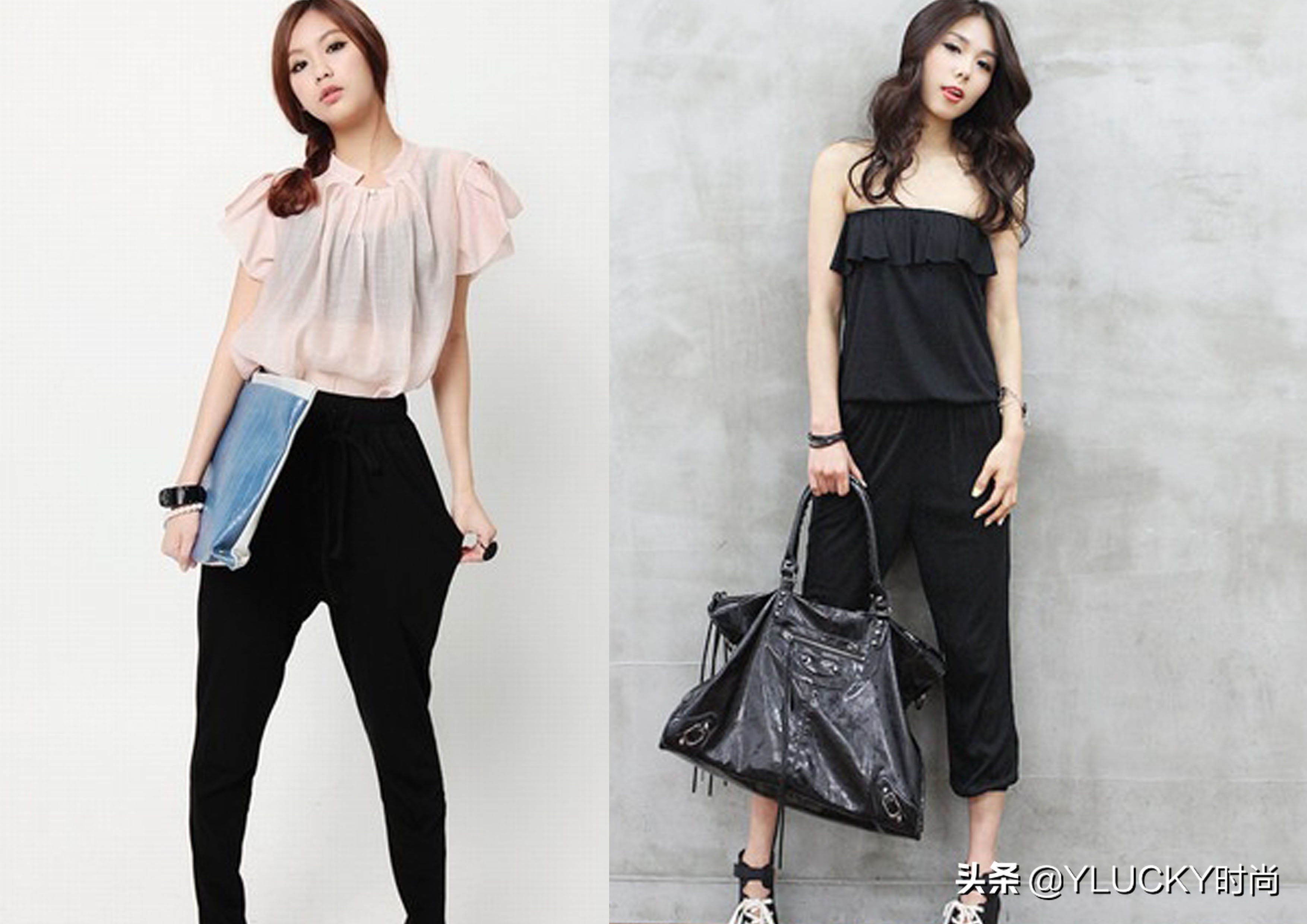 潮流高腰哈伦裤时尚垂直感,宽松哈伦裤要怎么穿才好看