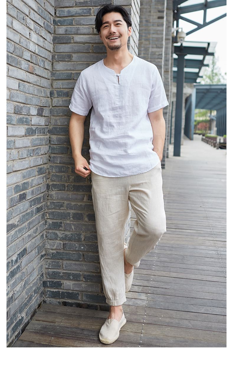 男士棉麻长袖中国风搭配,生活布衣棉麻男士休闲