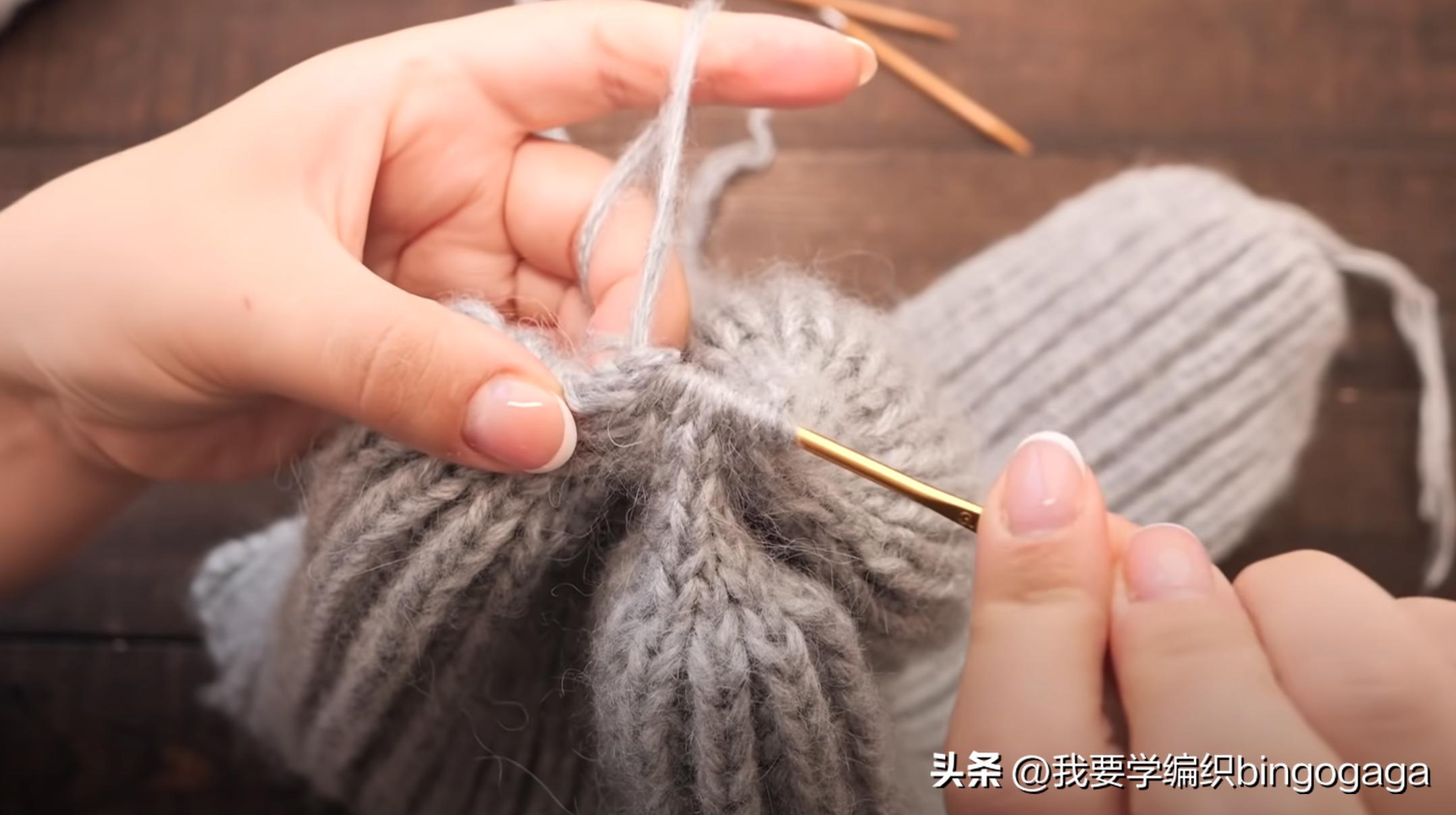 新款兔耳帽风雪帽编织教程,半檐冬季保暖帽编织教程