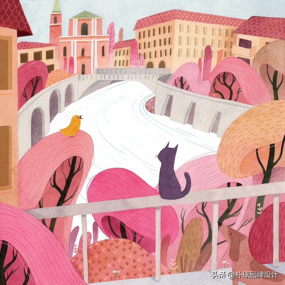 有深度意境的插画,如此清新淡雅的插画太有美感了