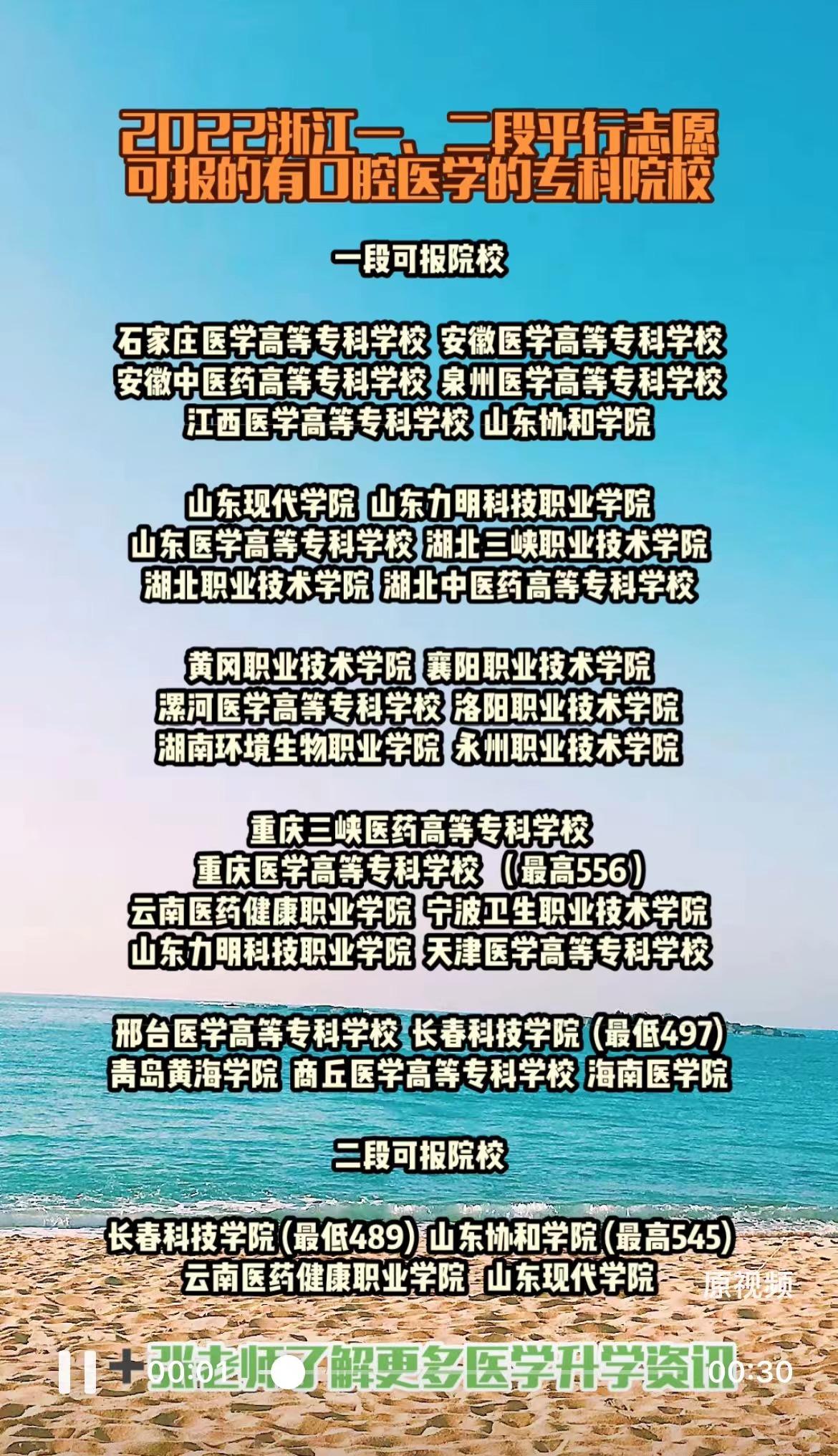 口腔医学专业大学排名浙江分数线,浙江口腔医学对口升学分数线