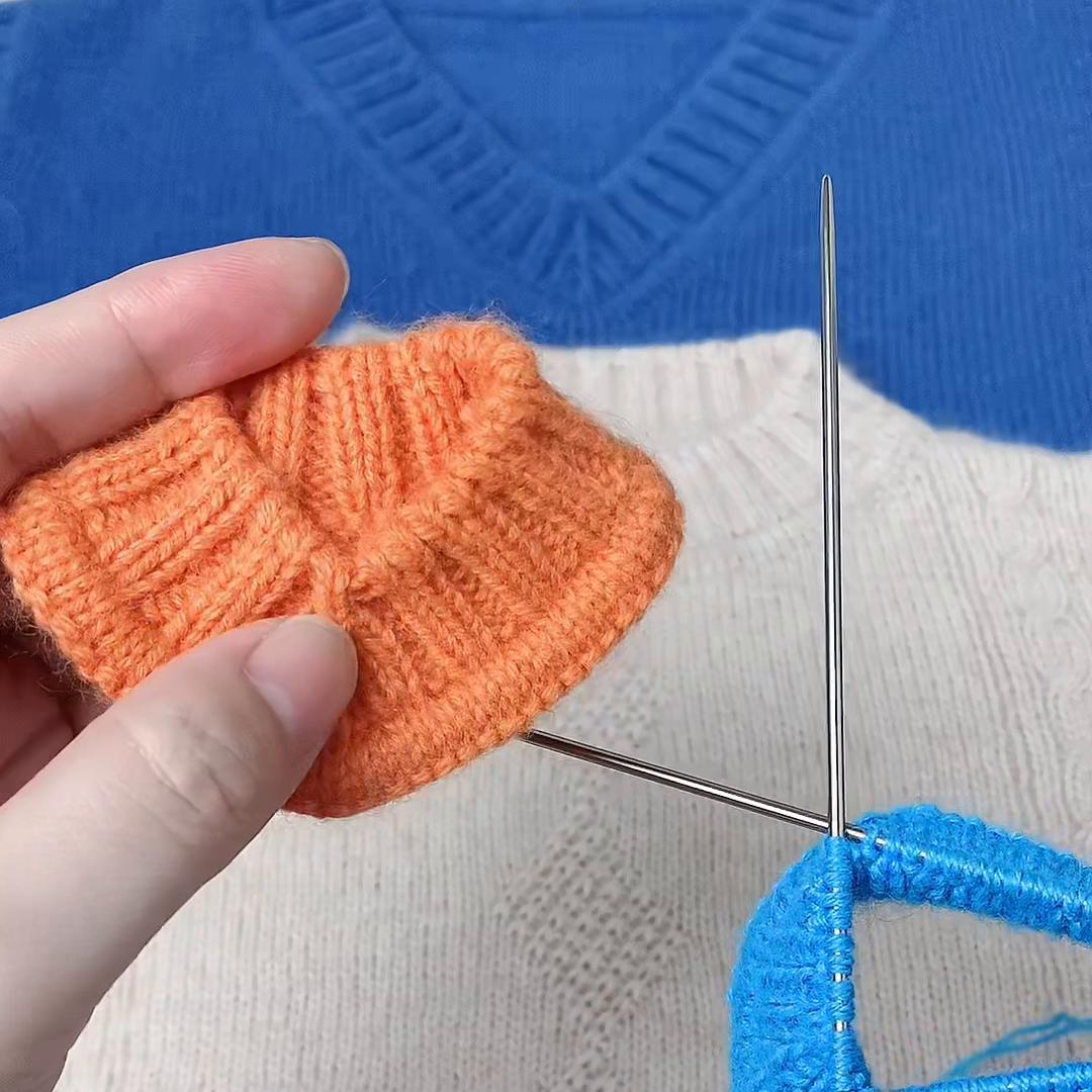 地瓜针帽子收针教程,毛衣空心针的收针方法