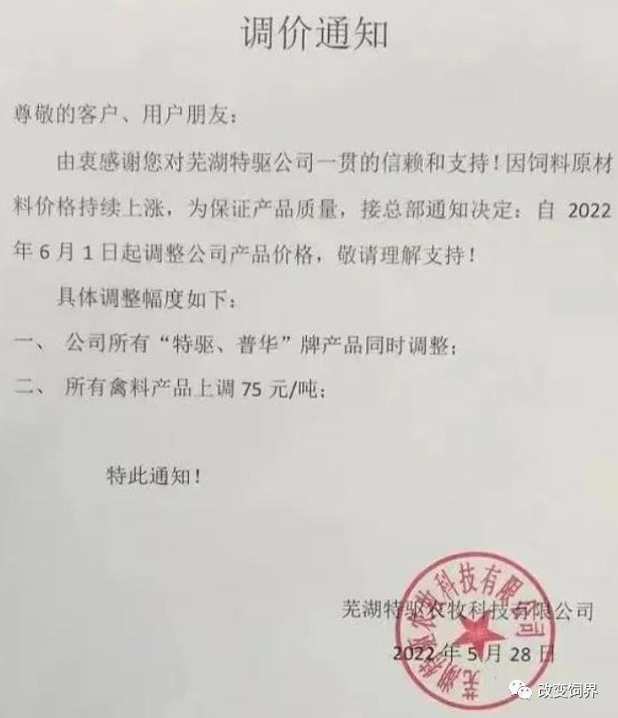 最高涨175元/吨！饲料涨价潮蔓延全国，新希望、大北农、海大、通威、特驱、安佑、金钱、漓源等纷纷宣布...