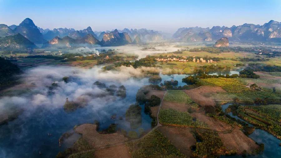 广西德天瀑布回广州沿途景区,德天跨国大瀑布风景区和古龙山
