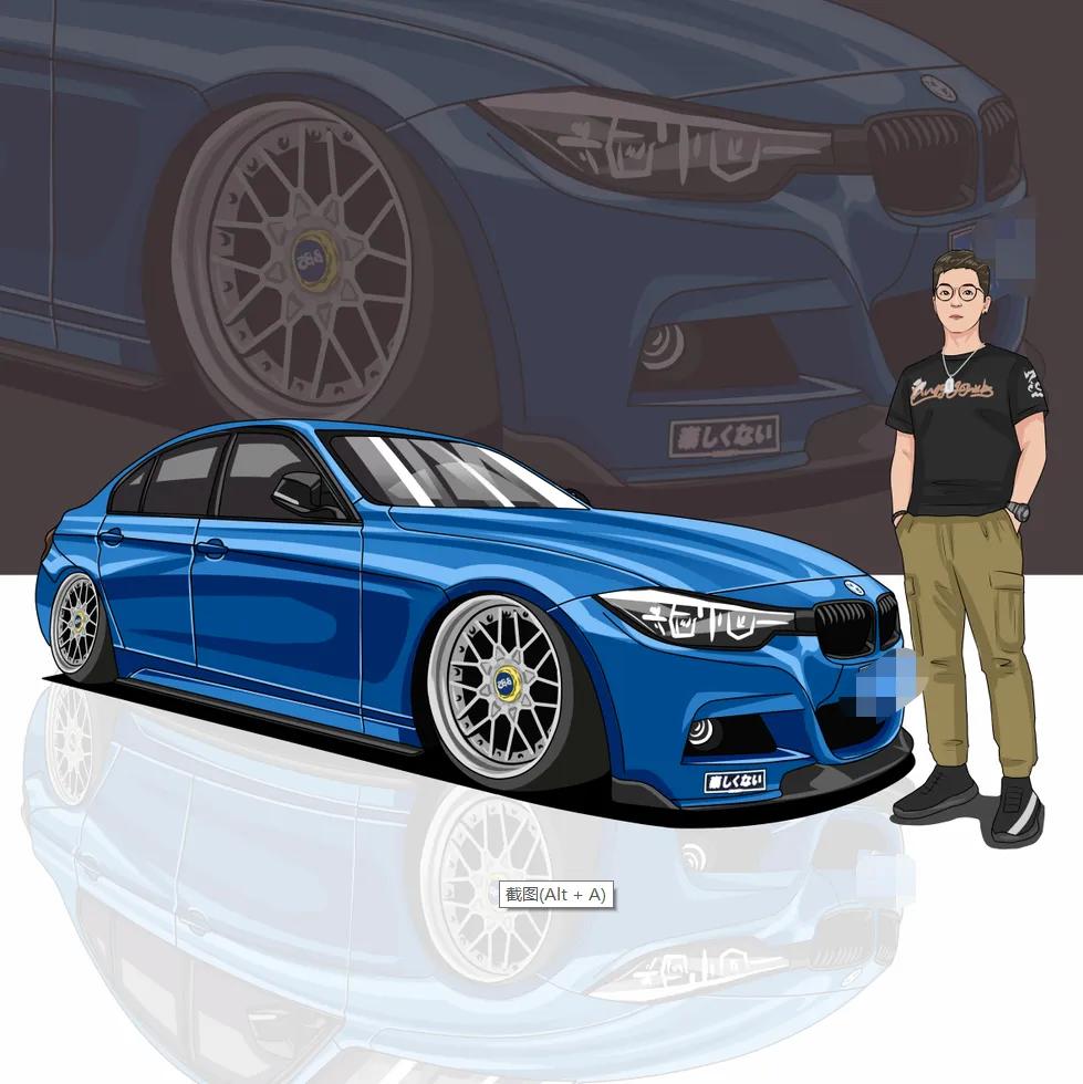 手绘汽车头像带车牌号,大众手绘汽车头像