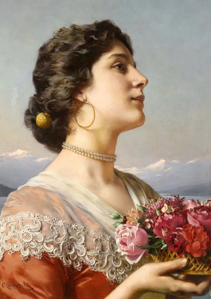 德国绘画风格独特的美女,欧洲艺术绘画女神