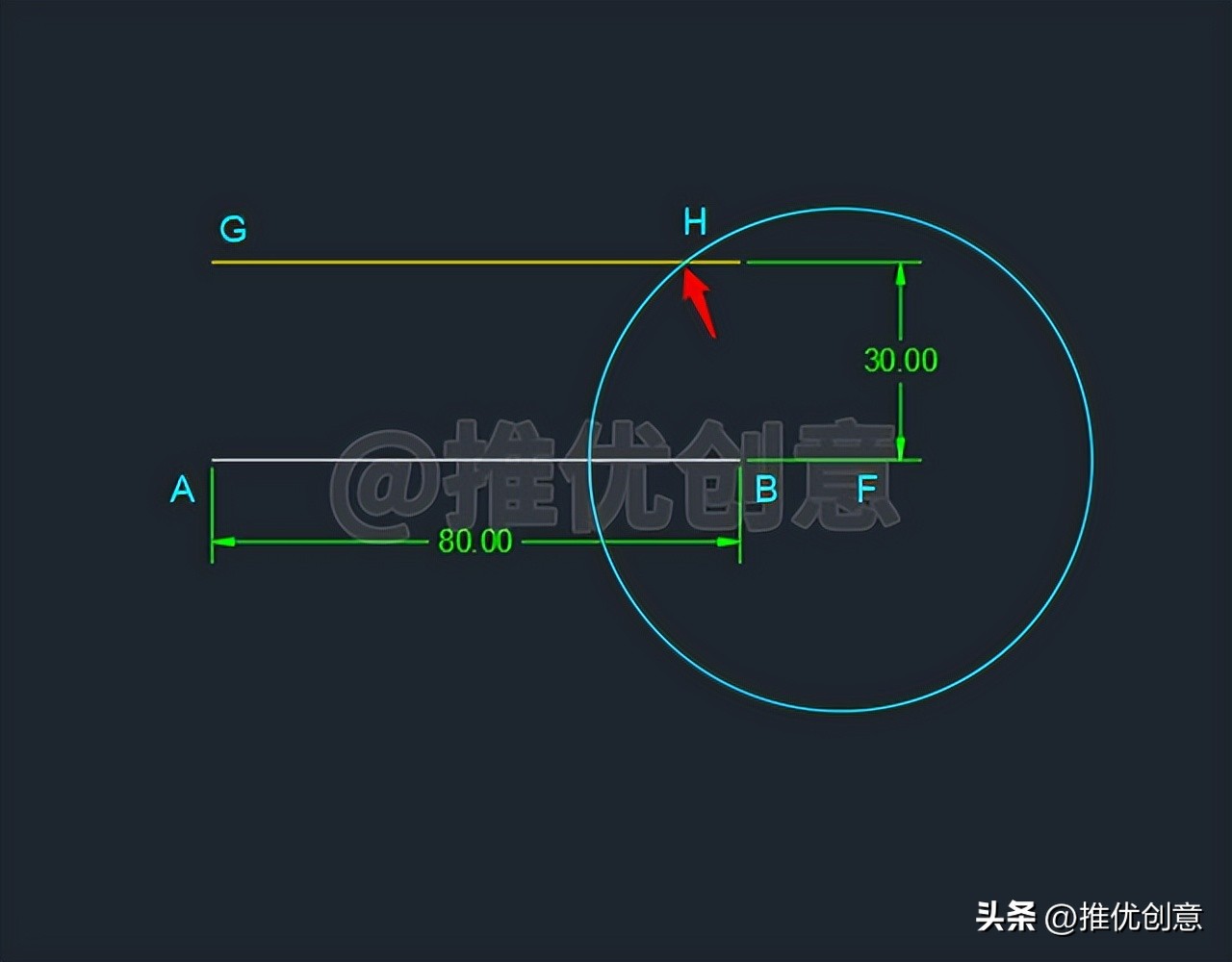 阿氏圆绘图实例教程（二）阿波罗尼斯圆autocadcad教学CAD练习题