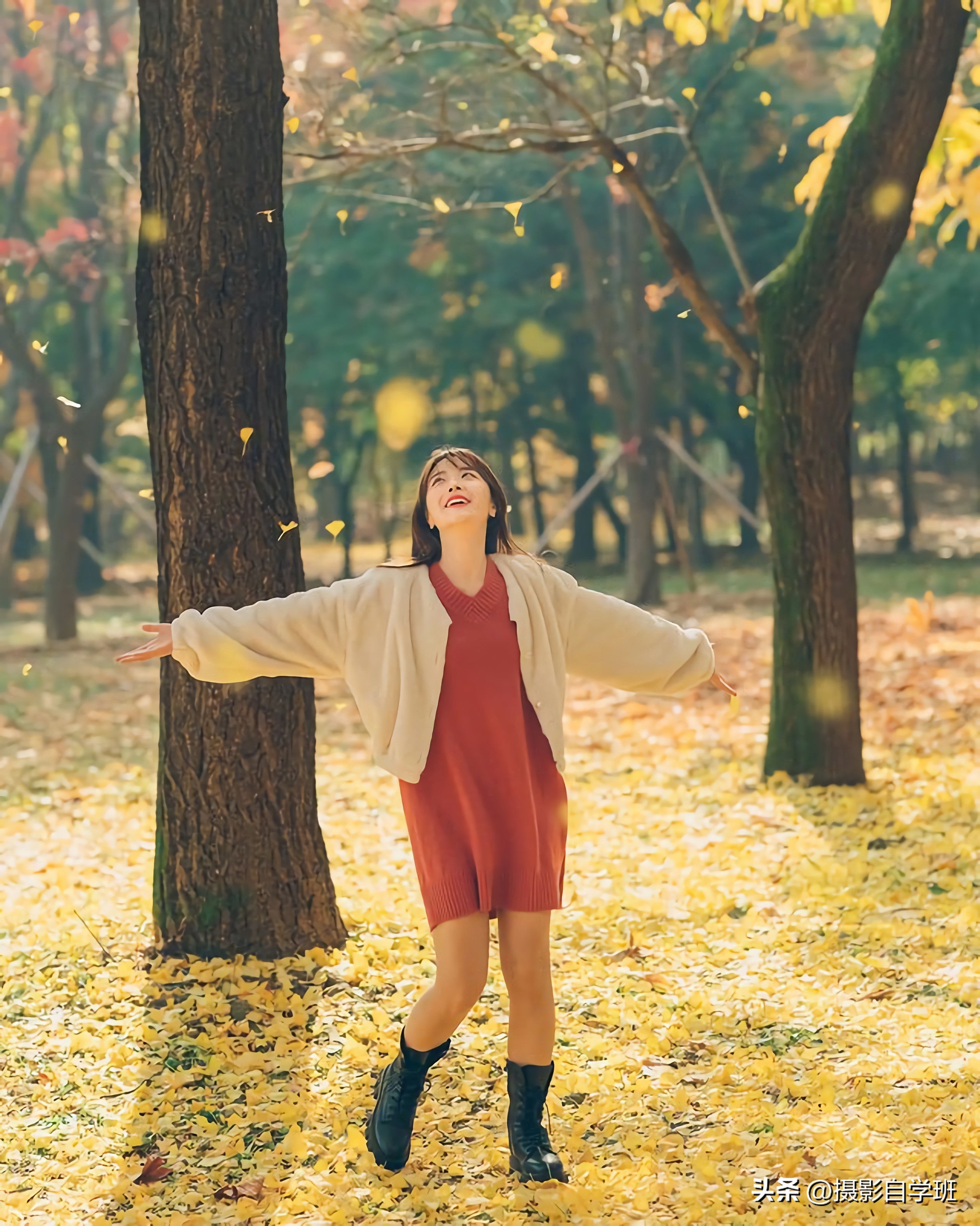 秋天拍照姿势大全高级感,秋天拍照姿势多人外景站姿