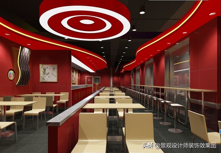 快餐厅设计图纸,快餐厅设计案例效果图
