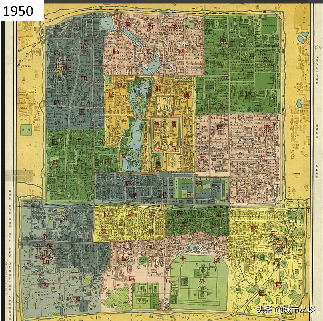 北京城俯瞰图的历史变化,看北京城全景的位置