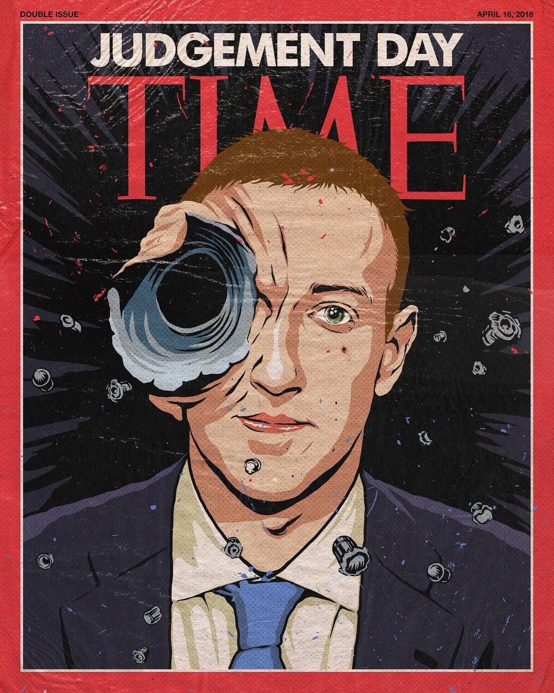 插画氛围感人物构图,复古美式波普插画