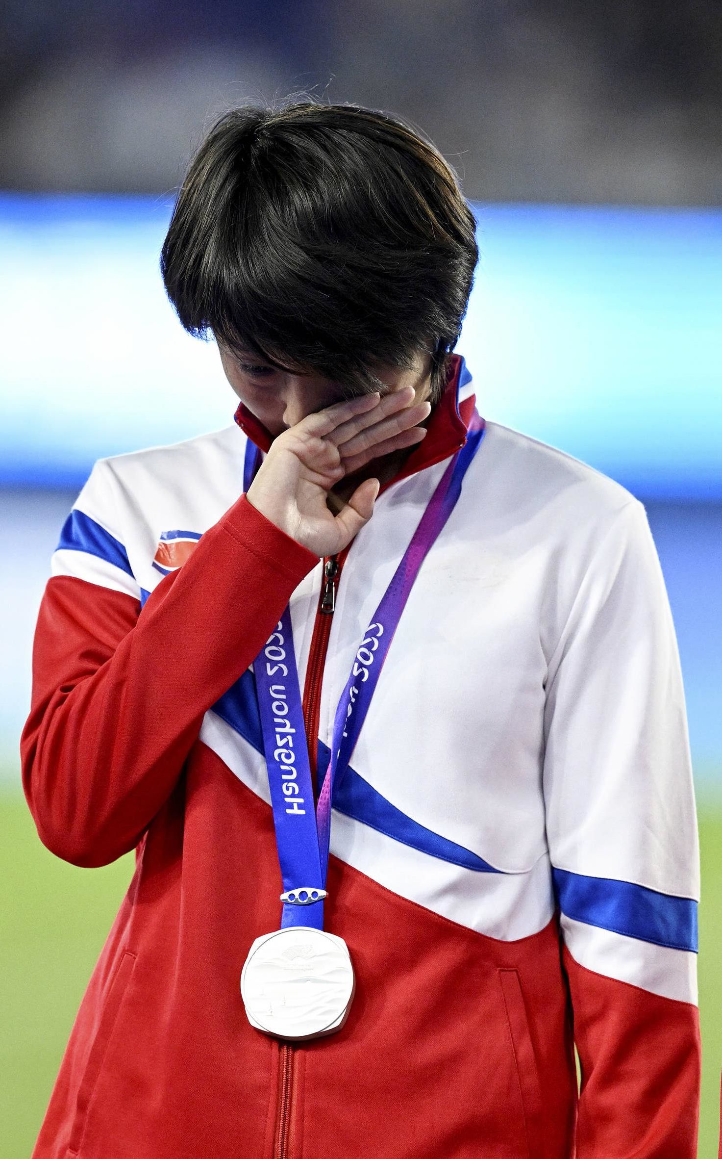 朝鲜运动员亚运会夺冠颁奖典礼,朝鲜对日本女子足球比赛