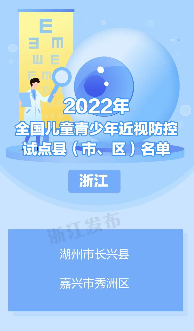 事关儿童青少年近视防控，浙江3地入选全国试点
