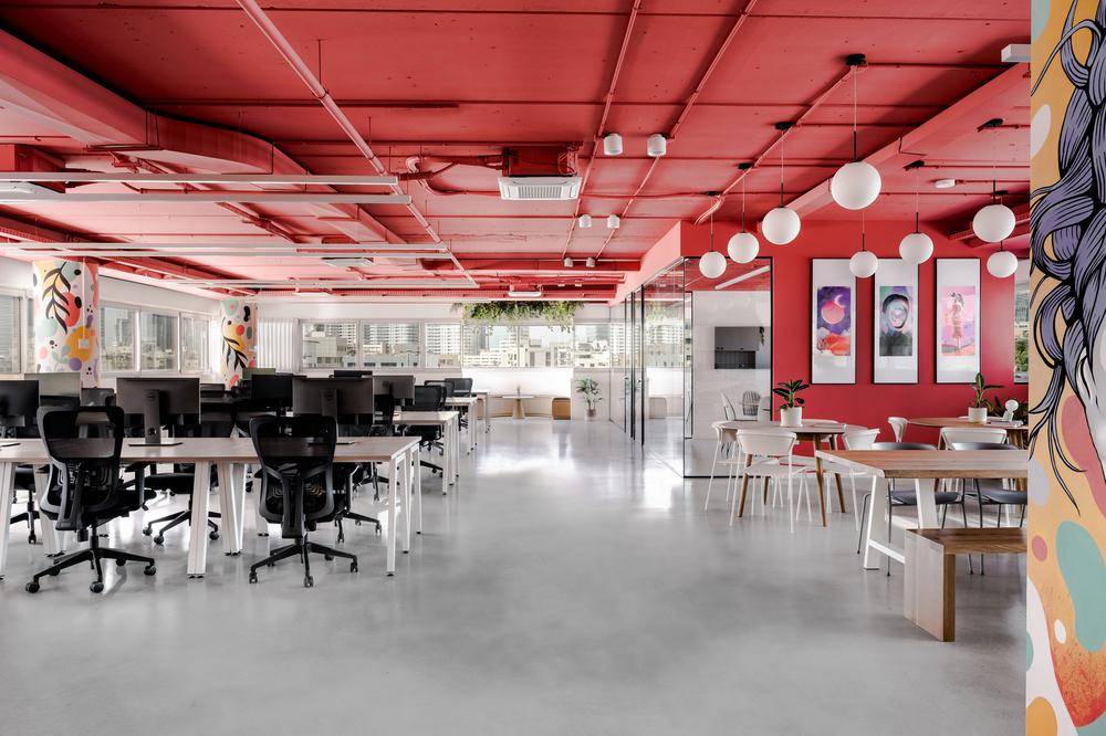 玫粉工业风Bazaart百色特特拉维夫办公设计欣赏