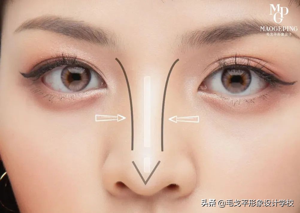 鼻小柱比鼻翼低怎么化妆,山根低大鼻头宽鼻翼修容