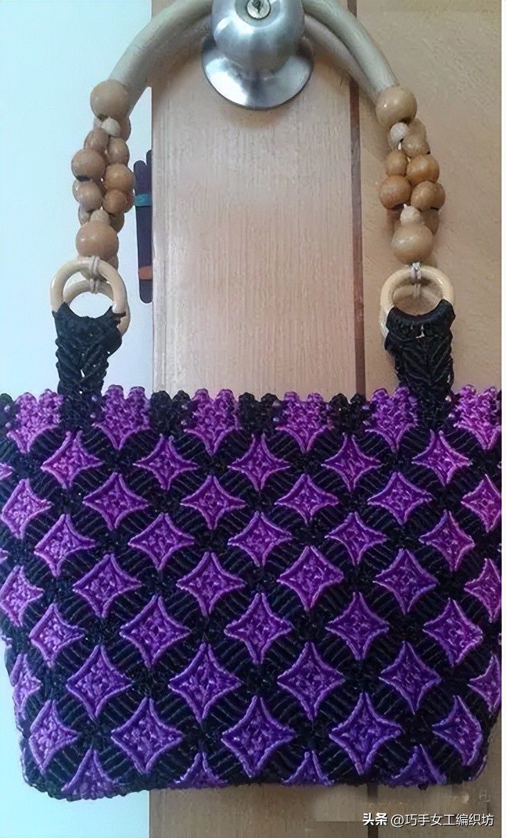 简单绳子编包包不用钩针,棉线绳编包包教程全过程