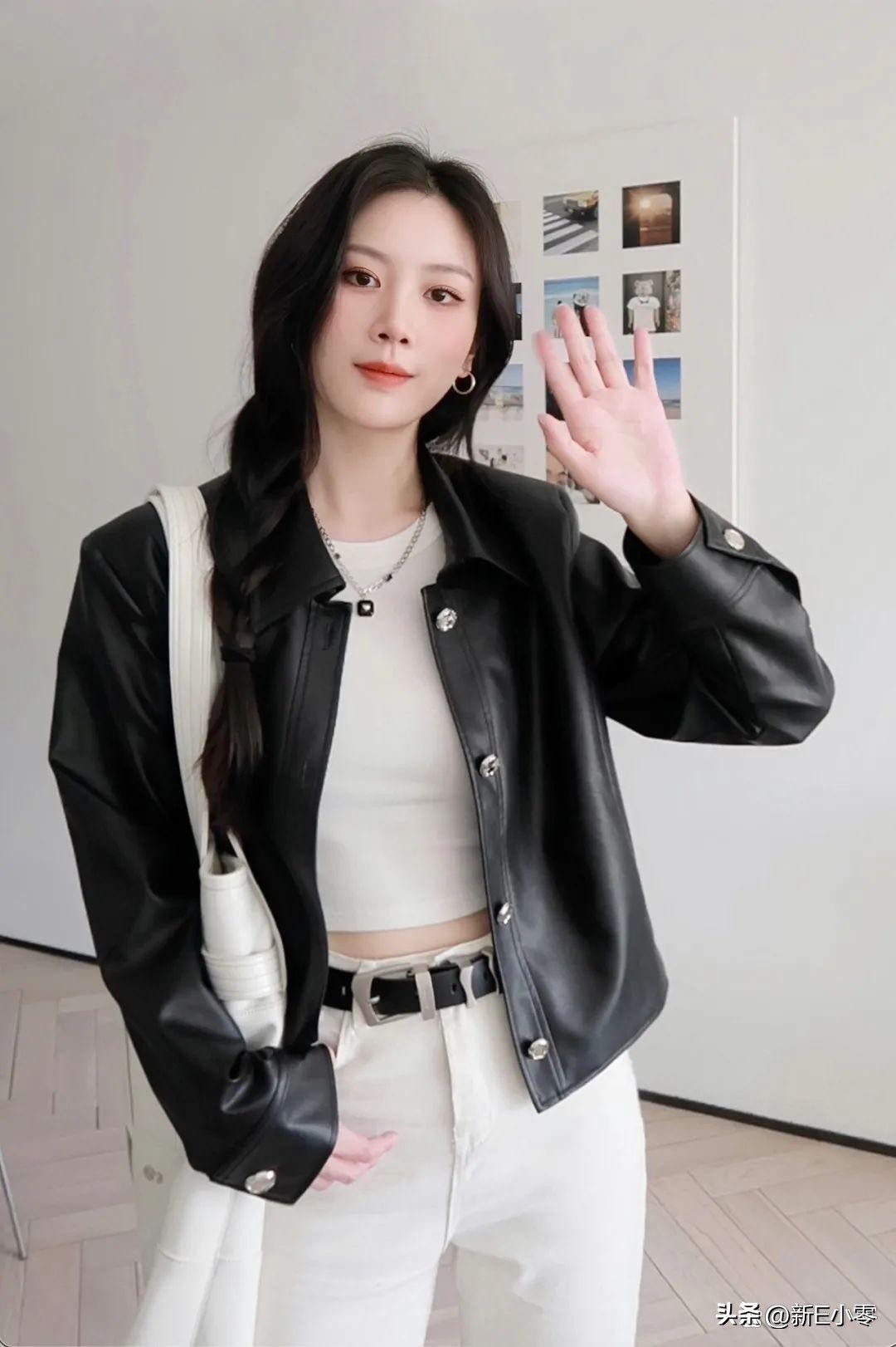 早春oversize皮衣,春装大码外套胖mm早春皮衣