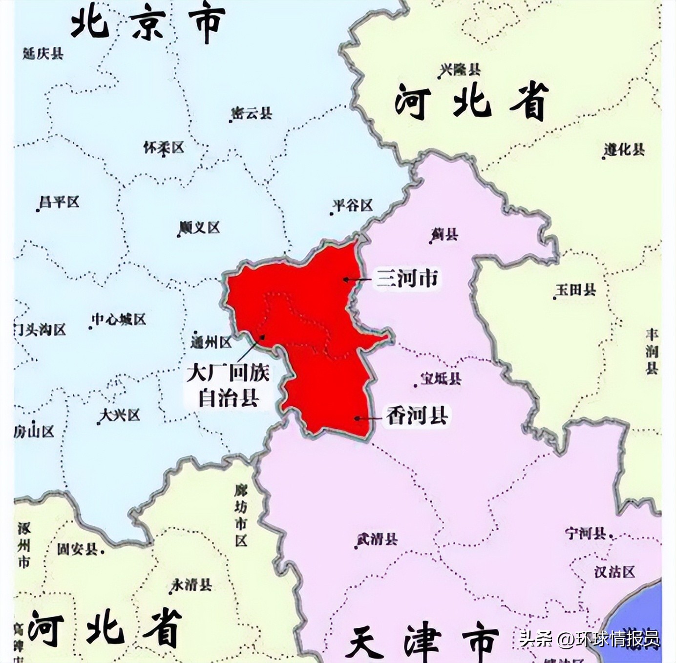 北三县和京津历史关系,北京天津之间为什么隔着北三县