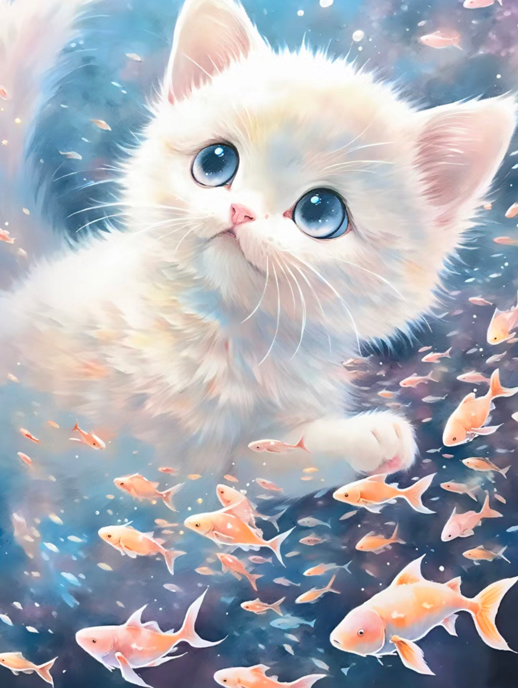 猫咪高清壁纸4k全屏60帧,萌萌哒粉色花篮里的猫咪图片壁纸