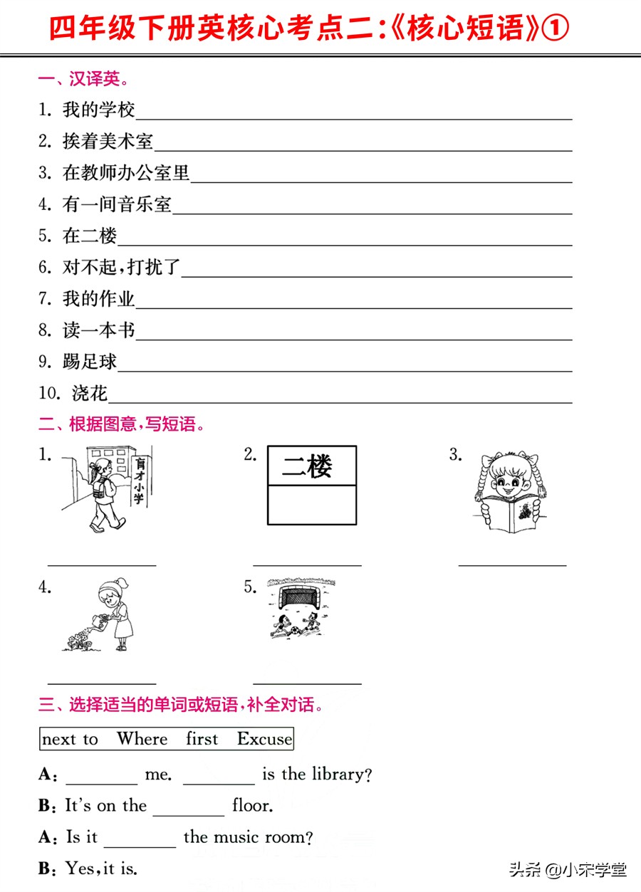四年级上册英语第六单元重点句型,四年级下册英语重点单词知识归纳