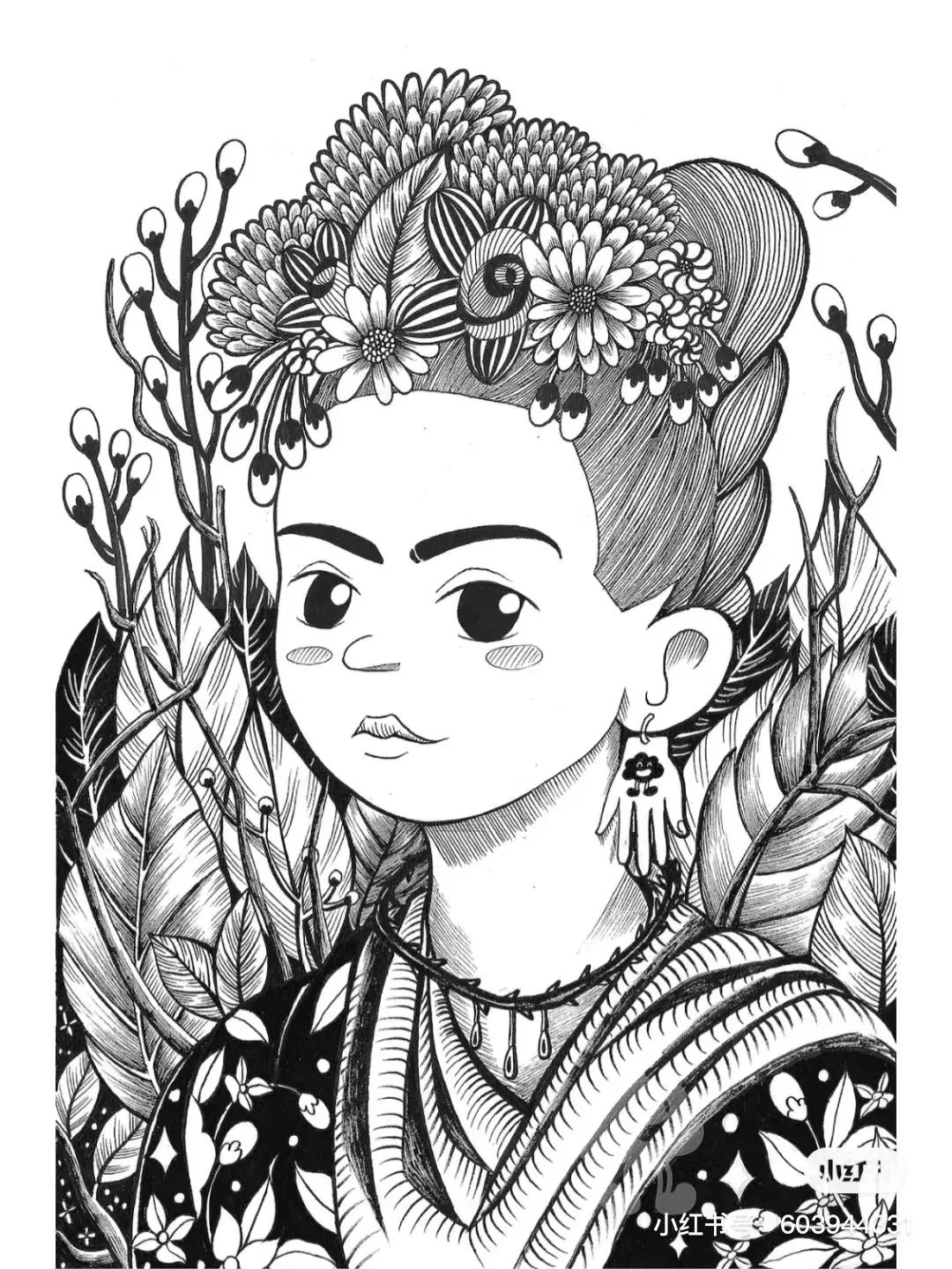 针管笔画线条练习,针管笔黑白装饰画线描