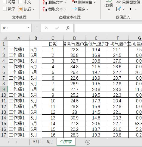 所有工作表合并在一个表格,表格合并单元格如何保留所有文字