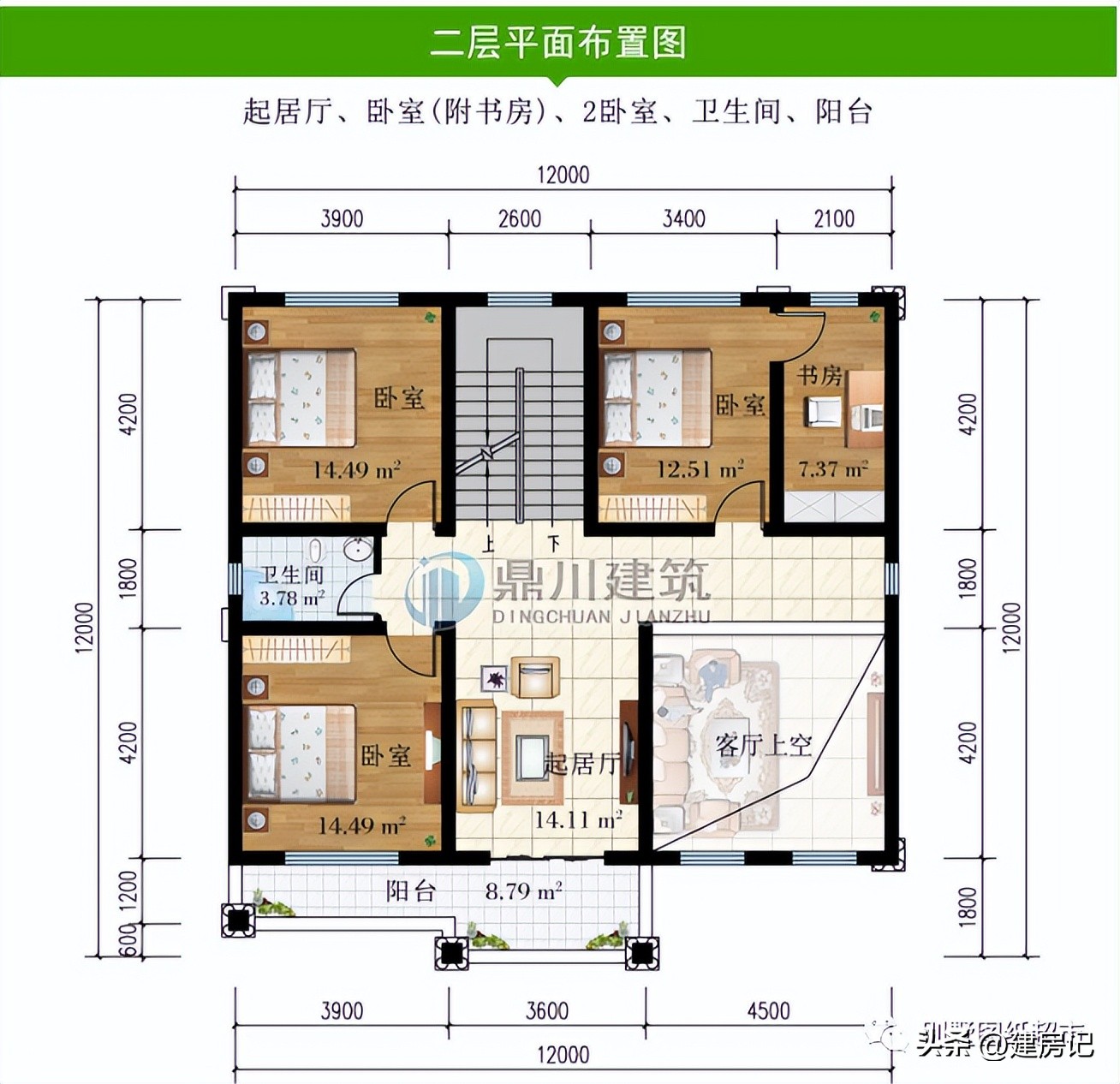 农村二层平屋顶现代风别墅100平方,农村新中式风格二层别墅大全