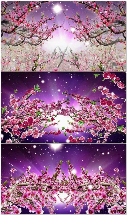 水边桃花月亮唯美图片,月亮竹影唯美图片