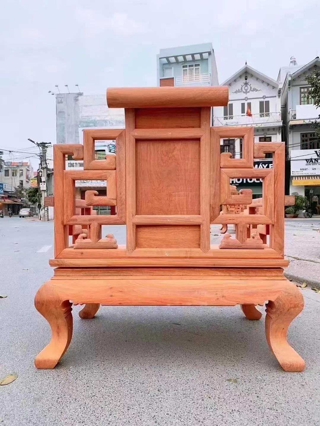 缅甸花梨大果紫檀宝座沙发组合,缅甸花梨大果紫檀千里江山图沙发