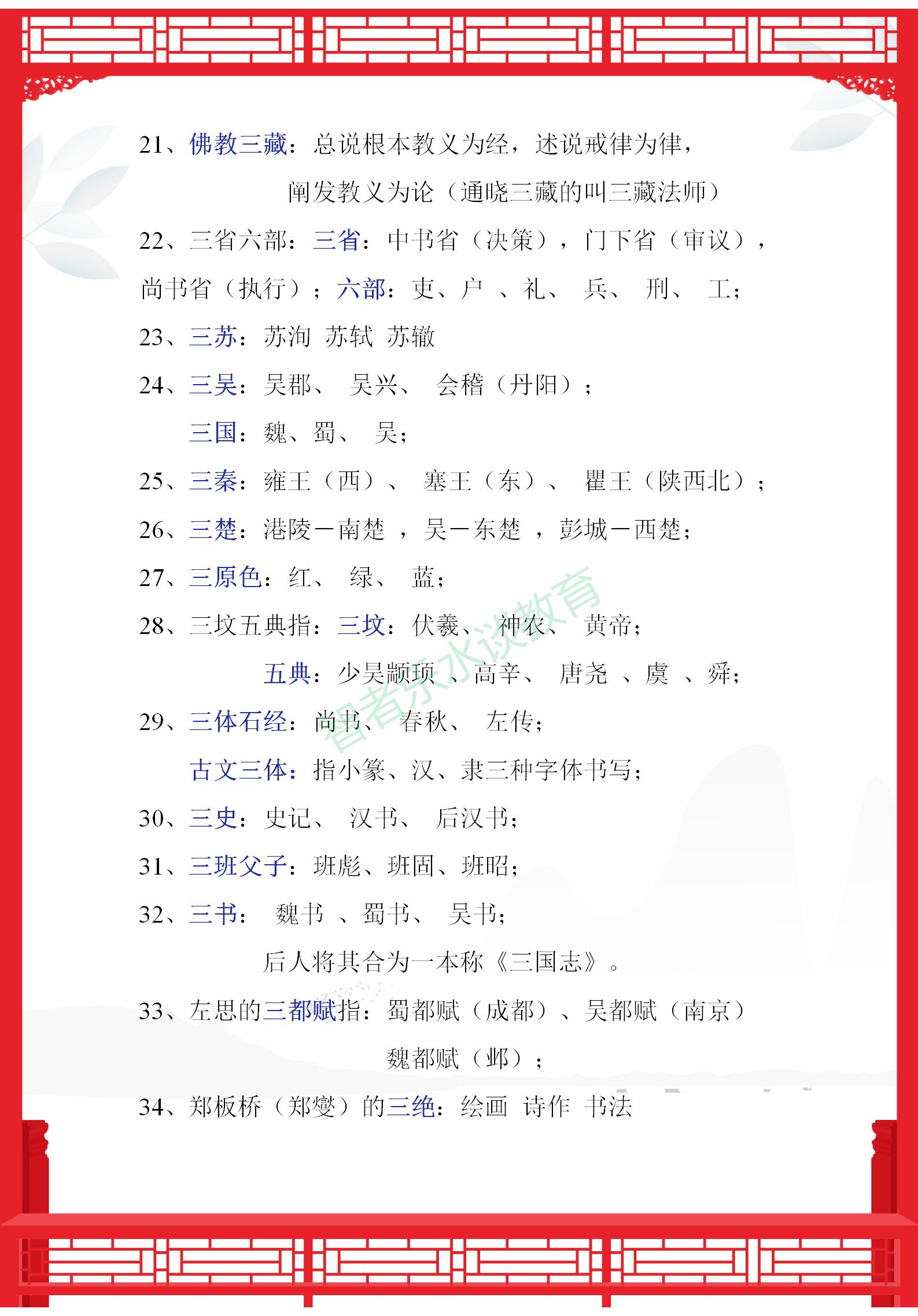 语文文学常识积累大全113页,特级语文老师整理文学常识