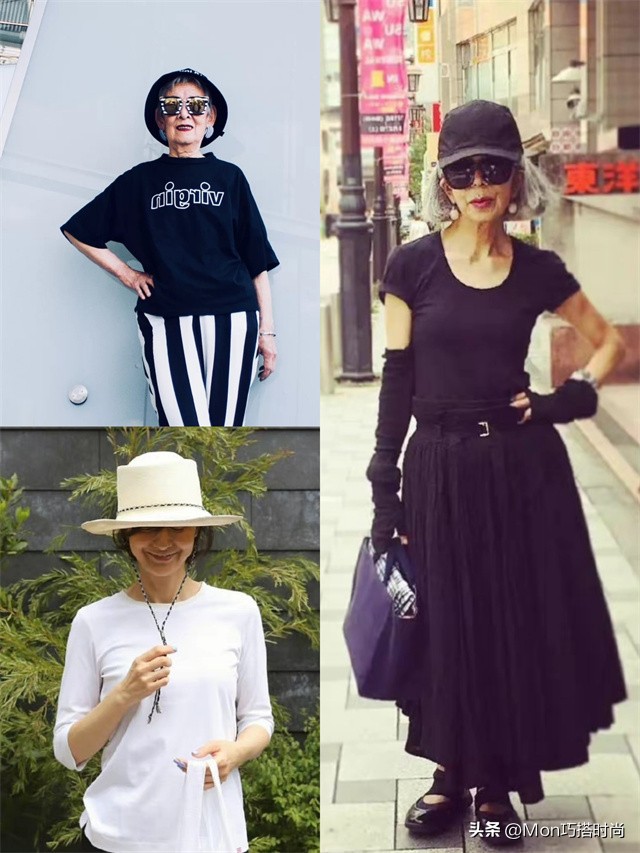 日本奶奶告诉你：女人老了，少披丝巾配裤子，裙子+帽子更显气质