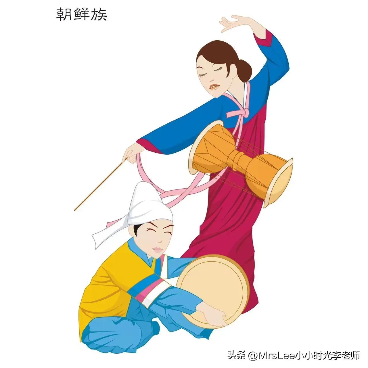 56个民族插图单人,56个民族插图画