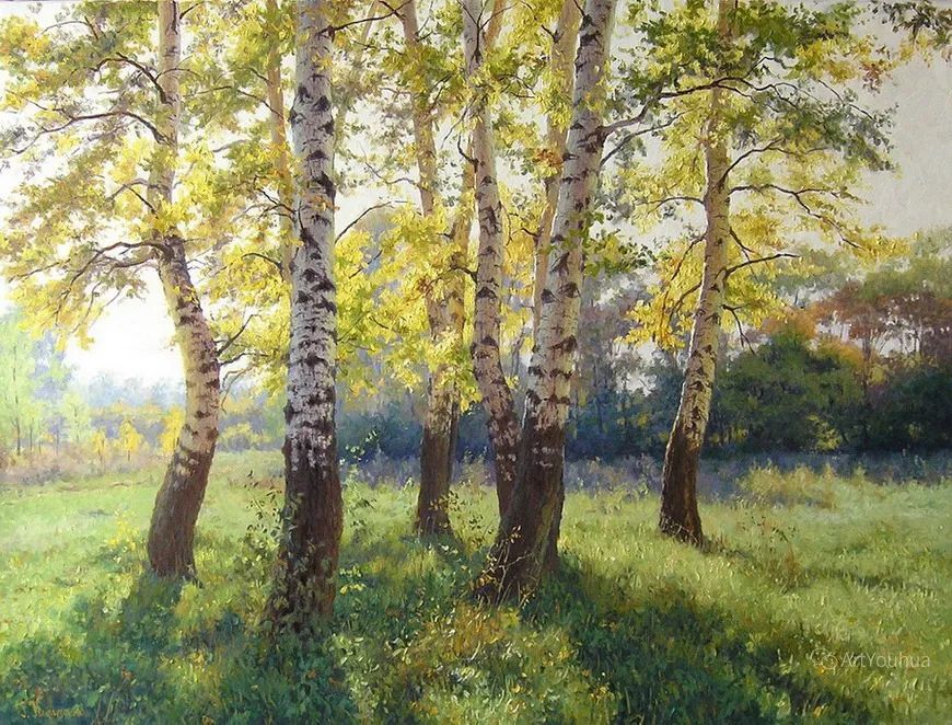 光影很强的油画风景,这油画太美了把光影画到了极致