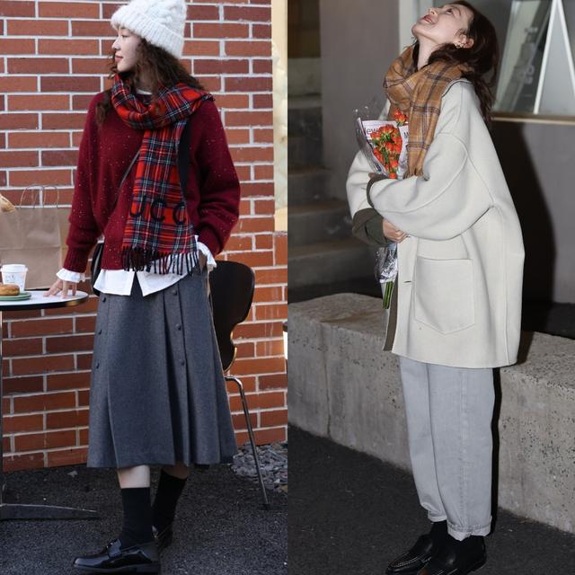 潮流搭配不会烂大街的围巾系法,围巾这样穿显得时尚有气质