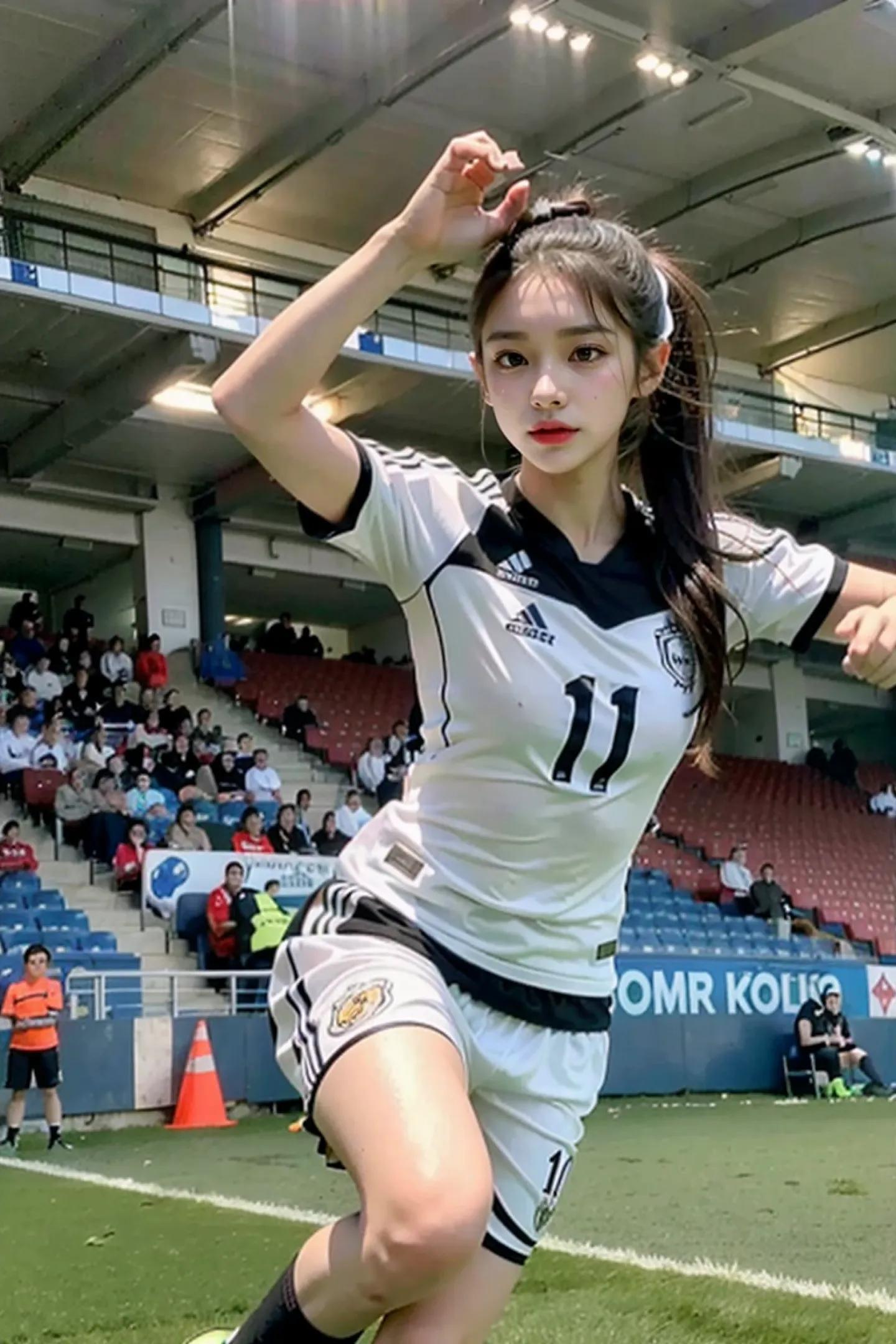 足球场上最美的女孩,足球场上挥洒汗水的少年