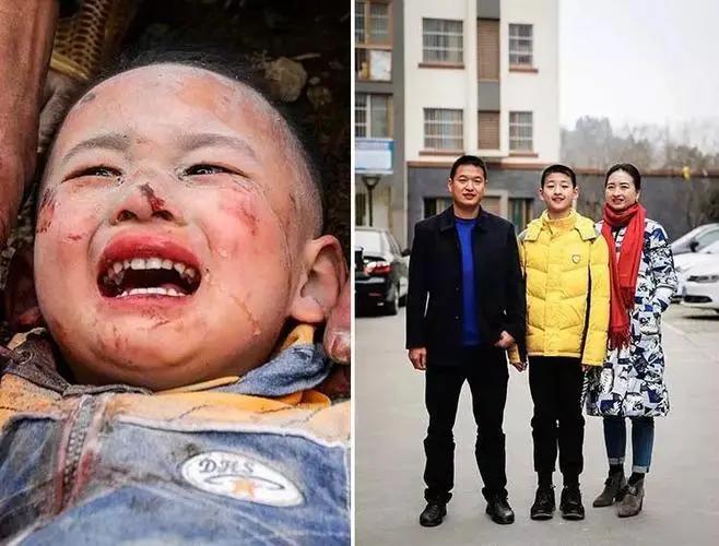 汶川地震中的3岁敬礼男孩郎铮,汶川地震被救的郎铮在干什么