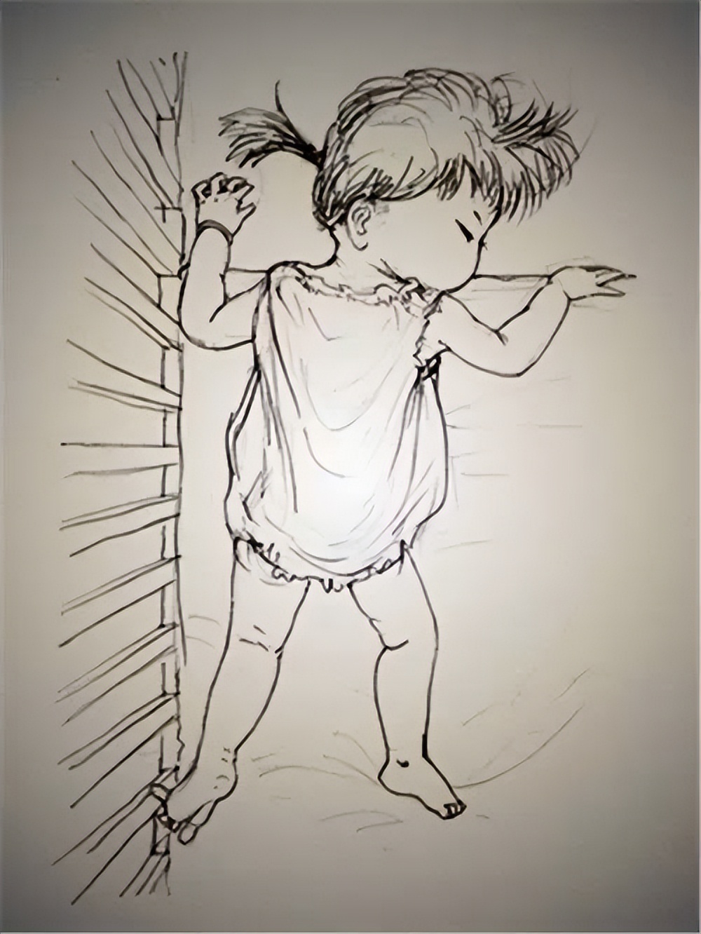 【治愈系】爸比把她睡觉的样子全画出来了......