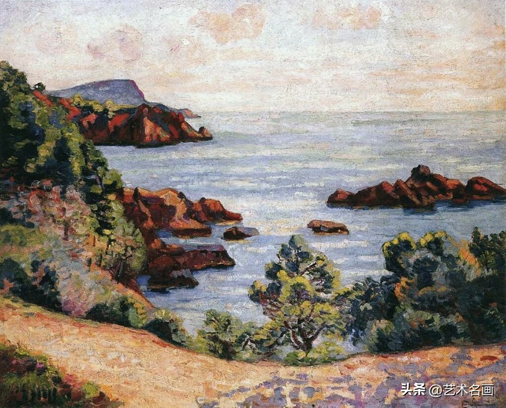 美国印象派大师春天的风景画,色彩丰富的印象派