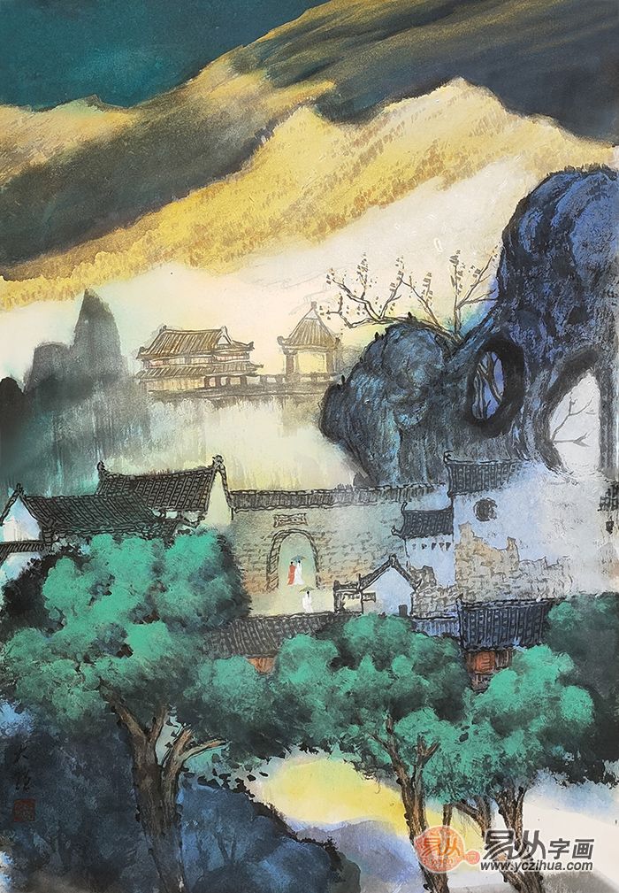 叶大隐山水画,叶大隐装饰画