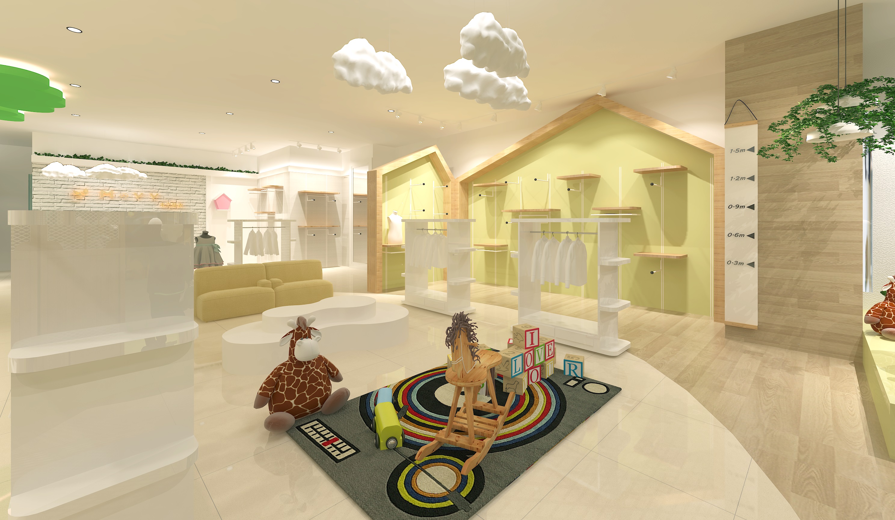 银川童装店设计装修公司推荐|银川木之芽衣童装店设计装修方案