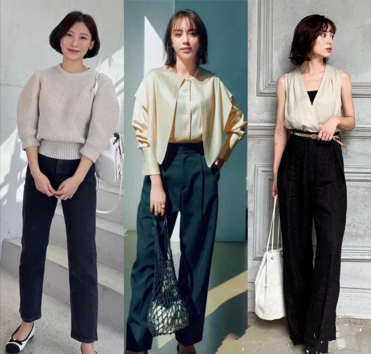 黑裤子和上衣的穿搭,穿搭分享一条黑色裤子的一周穿搭