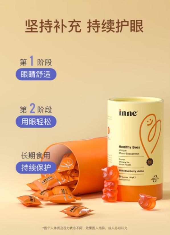 蓝光盾叶黄素软糖儿童,inne蓝光盾软糖叶黄素