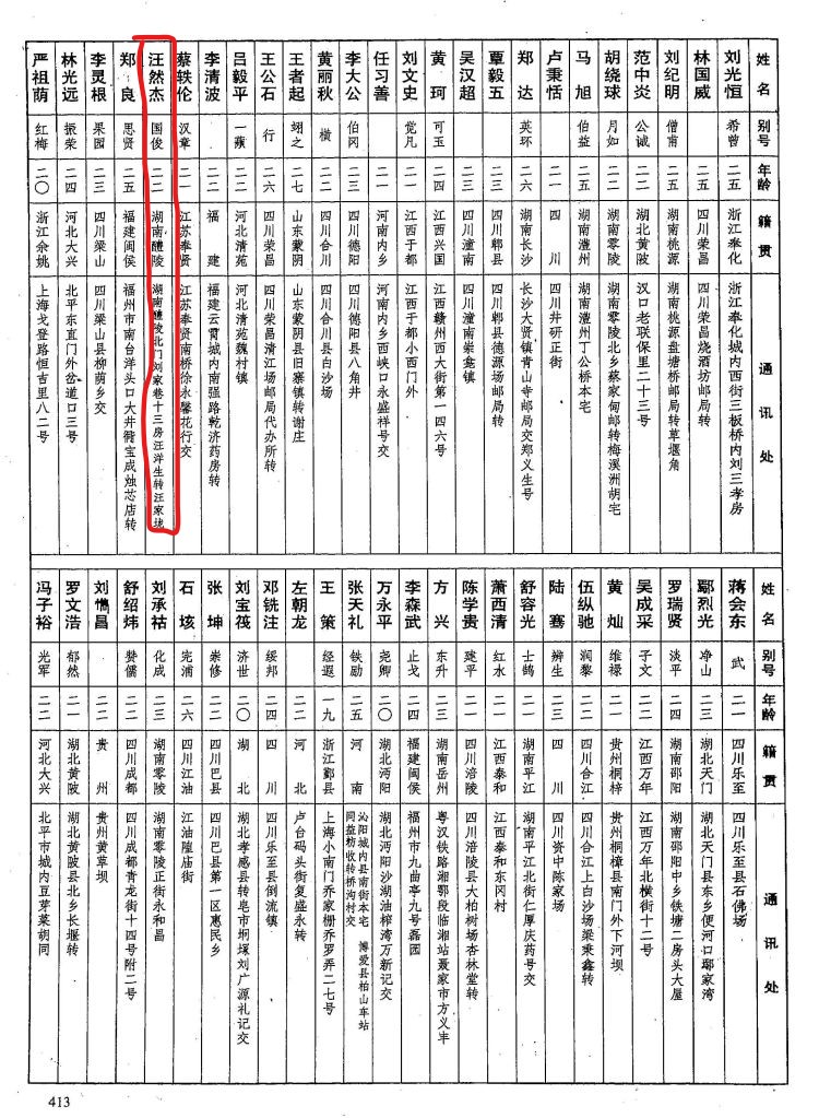 程潜黄埔军校醴陵籍军官,黄埔军校第八期人员名单