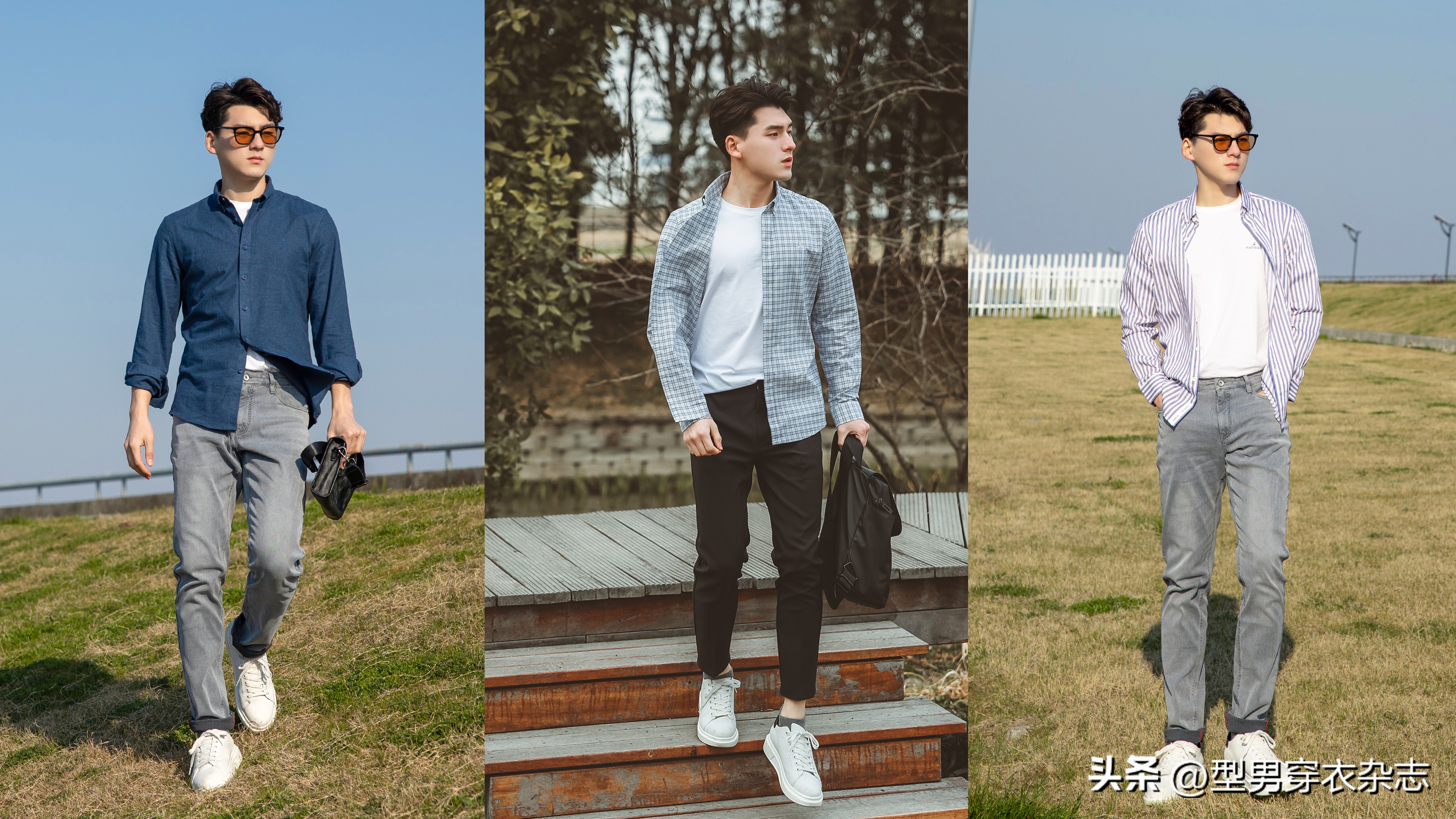 搭配技巧一款衬衫的多种时髦穿法,秋季长袖衬衫怎么搭配
