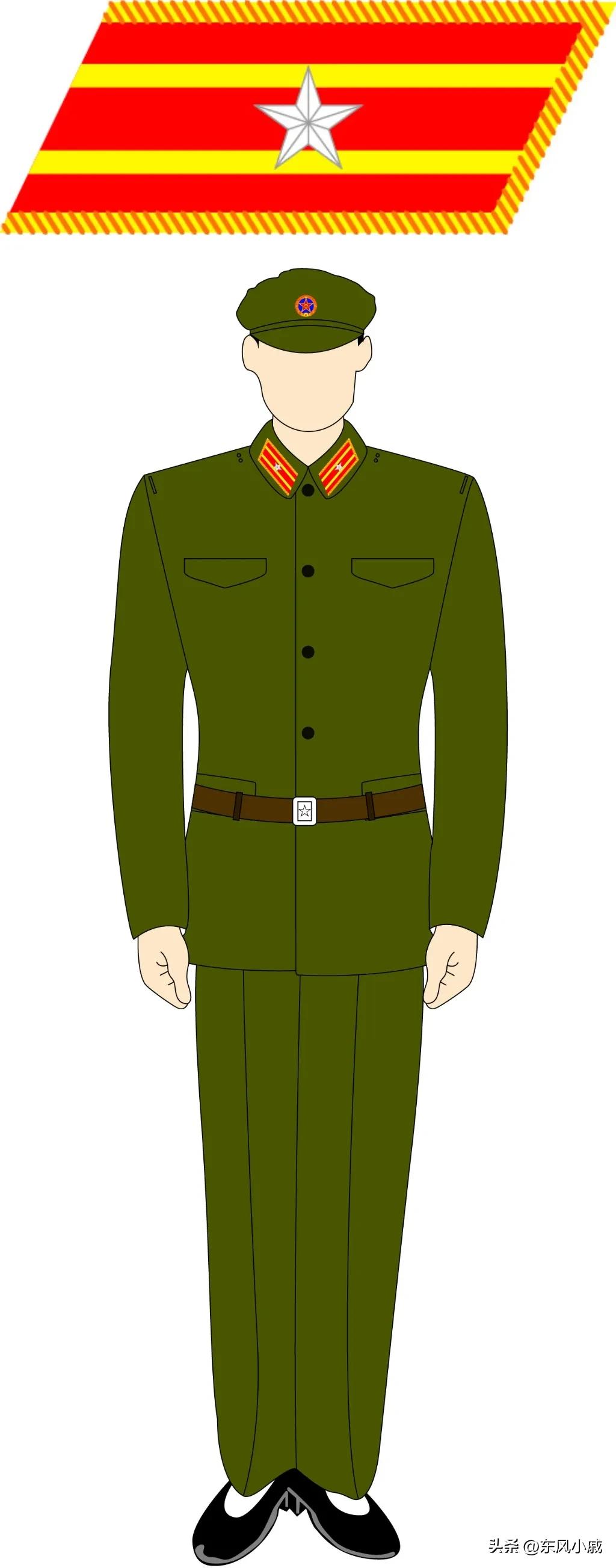 58式军服戴军衔,58式军衔领章图片