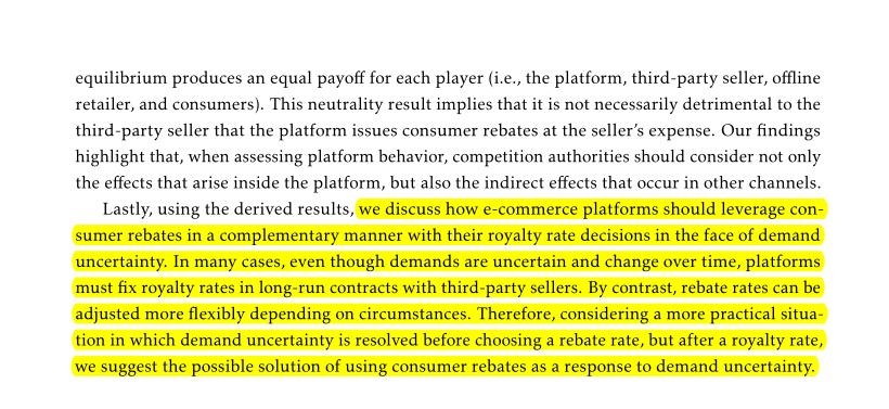 精读期刊论文《RebatesfromE-CommercePlatforms》引言及文献综述