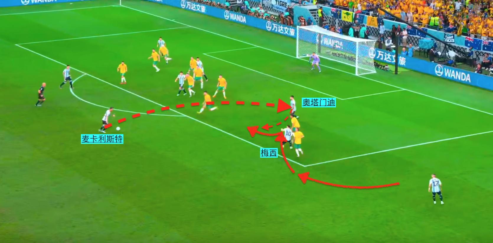 梅西隐蔽射门,梅西过人防守人倒地