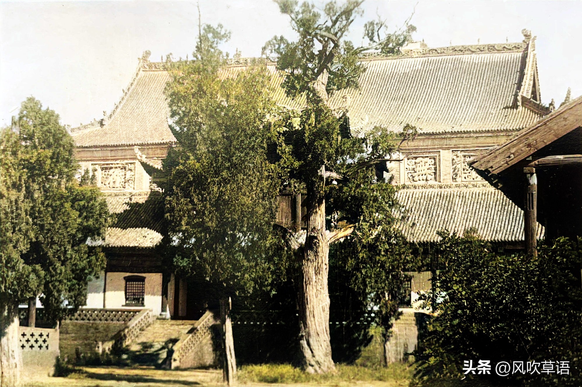 80多年前的山西临汾，小汉奸面目可憎，帝尧庙古色古香