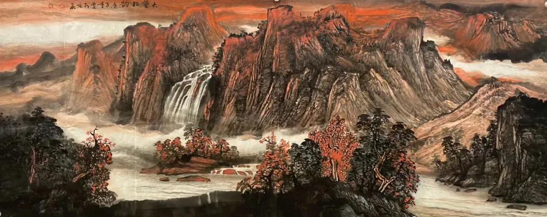 2019沙发背景墙山水画大全,山水画中式办公室客厅背景墙挂画