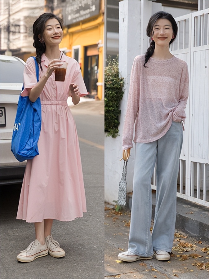 黄黑皮颜色穿搭推荐显白,黄黑皮粉色外套怎么搭配大气